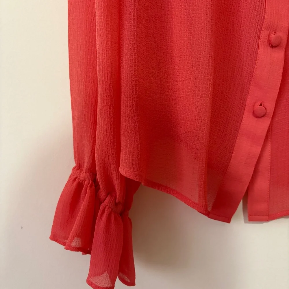 INC Ruffle Button Up Blouse - Picture 3 of 3